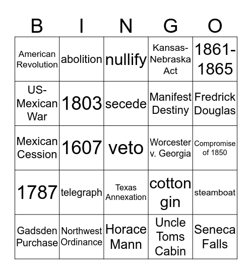 BINGO! Bingo Card