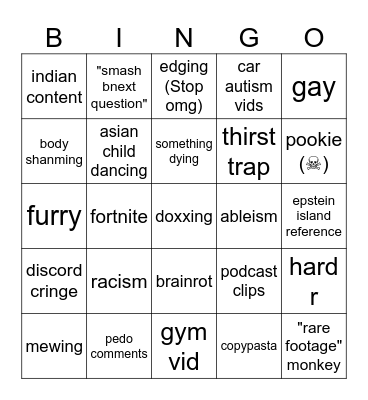 insta reel Bingo Card