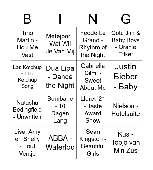 BASTET DAMESACTIVITEIT - Ronde 1 Bingo Card