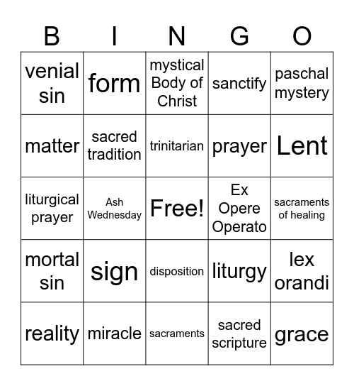 Ch. 2 and 3 Vocabulary Bingo Card