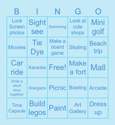 Planning Ideas Bingo Card
