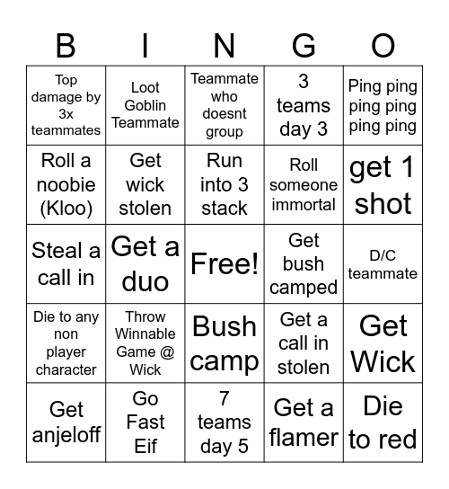 Oozma's Solo Queue Bingo 2/4/24 Bingo Card