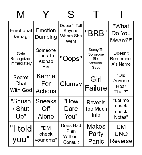 Alanna Bingo 2 Bingo Card