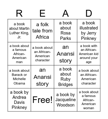 Black History Month Reading Bingo Card