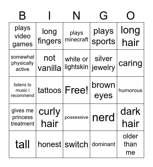 ARE YOU SCARLET'S TYPE? Bingo Card