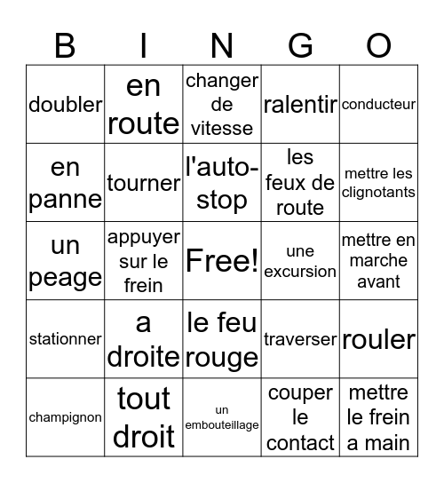 D-d-d-driving!!!! Bingo Card