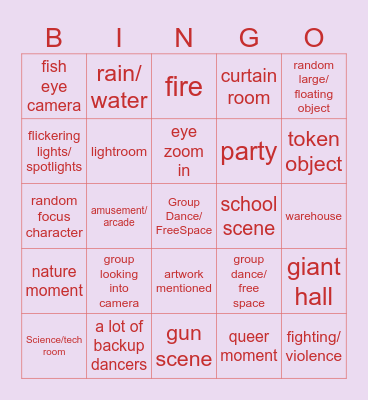 Kpop MV Bingo Card