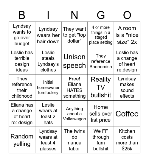 Unsellable Bingo Season 4 Bingo Card