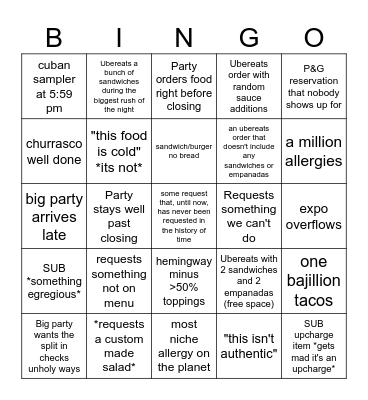 Amador Expo Bingo Card