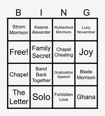 Solo Bingo Card