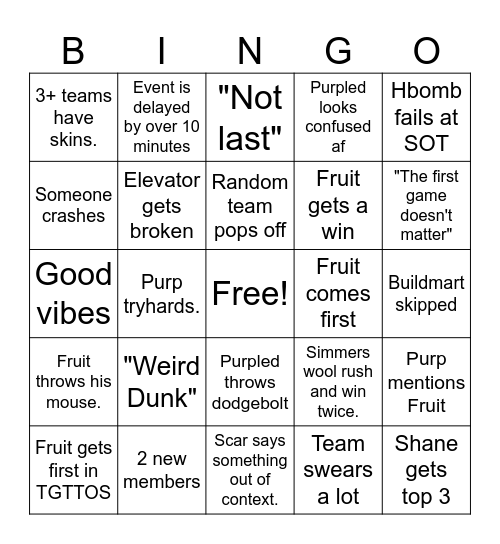 MCC Bingo Board Bingo Card