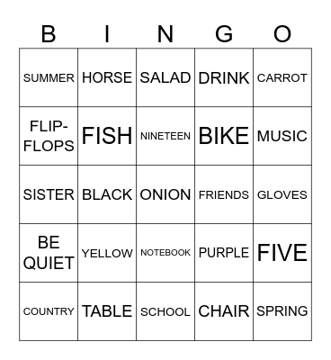 Bingo Card