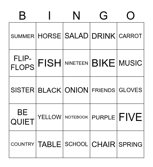 Bingo Card