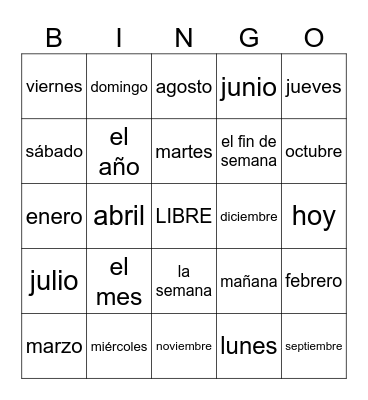 Calendario Bingo Card