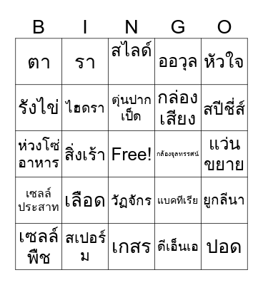 BIOLOGY Bingo Card