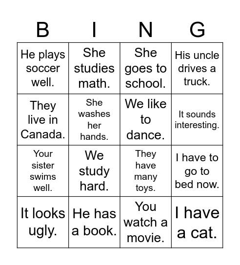 일반동사 - 2024 Bingo Card