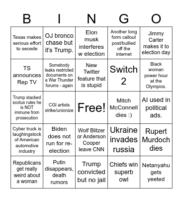 2024 Bingo Card