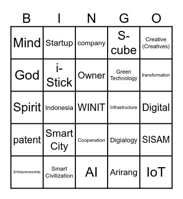 HWANG Bingo Card