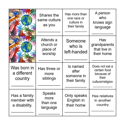 Culture Bingo Card