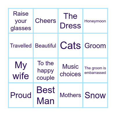 SPEECH BINGO Card