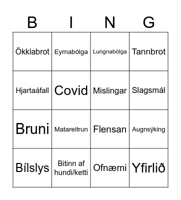 Hrakföll Vignis Bingo Card