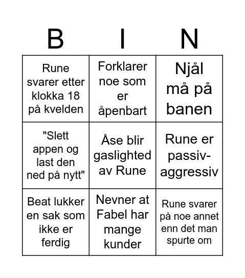 Runebingo Card