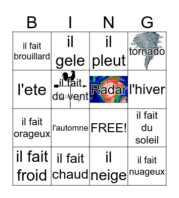 Weather Bingo Card