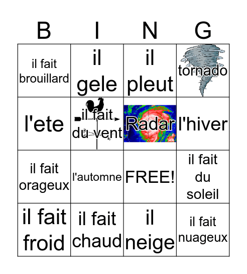 Weather Bingo Card