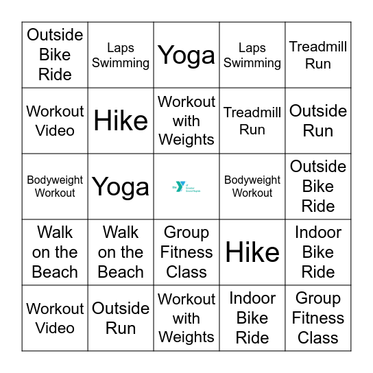Spring Break Exercise Bingo Card