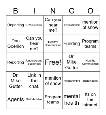 2024 VCE Winter Conference Bingo Card