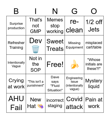 Operations Bingo Card