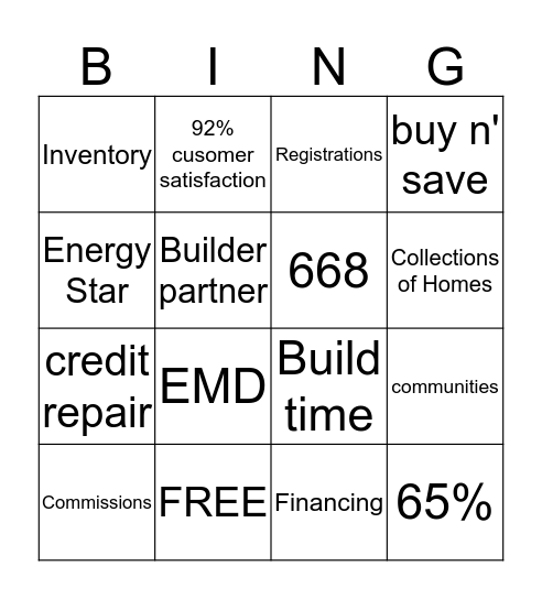 Allen Edwin Bingo Card