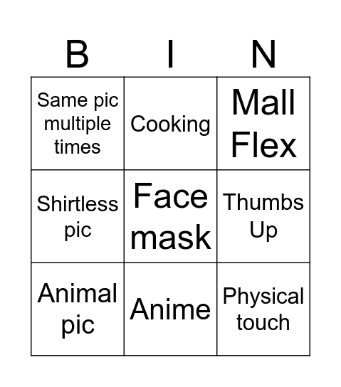 Boo Dating Bingo Card