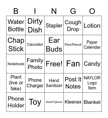 What's on your Desk Bingo Card