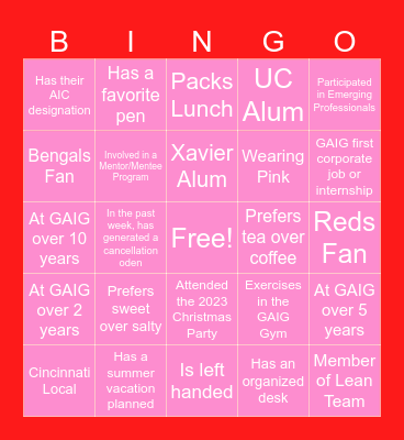 VALENTINE'S DAY BINGO Card