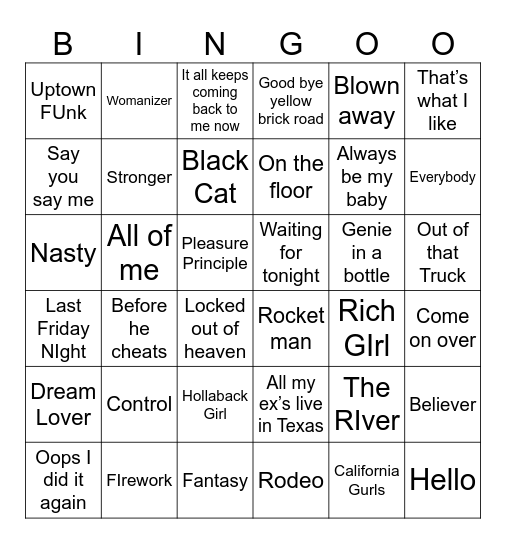 What happens in Vegas.... Bingo Card