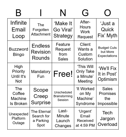 Product Bingo Card