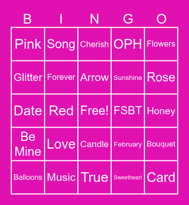 Valentine's Day BINGO Card