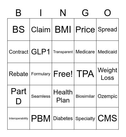 PBM Bingo Card