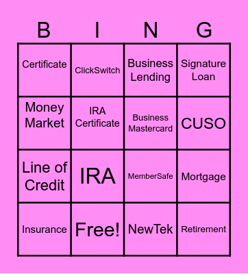 Schertz Bingo Card