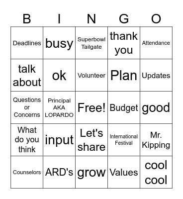 ILT BINGO Card