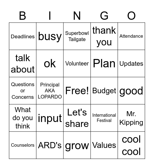 ILT BINGO Card