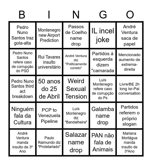 Legislativas '24 Bingo Card