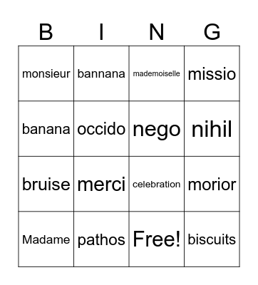 Quarter 3 Vocab & Spelling Bingo Card