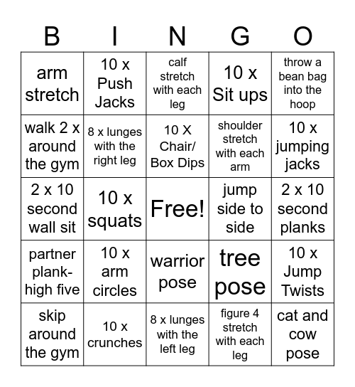 adaptive bingo Card