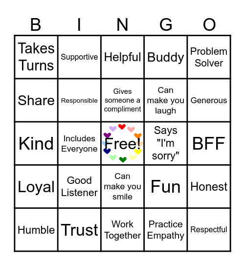 Friendship Day BINGO! Bingo Card