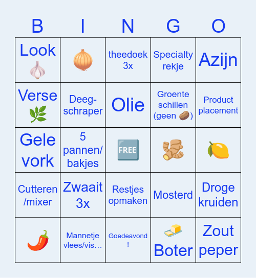 Dagelijkse Kost Bingo Card