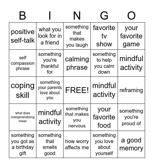 It's BINGO! Bingo Card