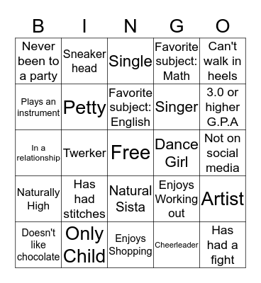 FIND SOMEONE WHO Bingo Card