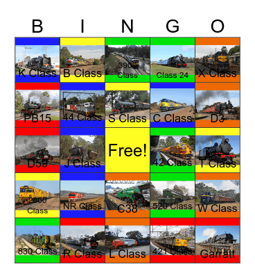 Trains And Railways Of Australia Bingo Card